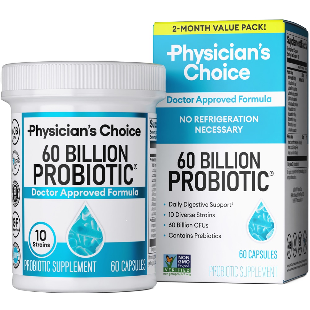 Physician's Choice 60 Billion Probiotic with Prebiotic Fiber Blend ...