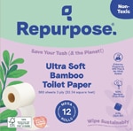 Repurpose Toilet Paper Bamboo Tree Free Plastic Free 3-Ply 300 Sheet Roll