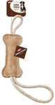 Spot Dog Toy Dura-Fused Leather & Jute Squeaker 7.5 Inch BoneTug