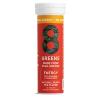 8Greens Real Greens Mega Energy Effervescent Tablets Peach Tea