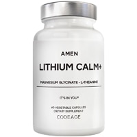 AMEN Lithium Calm+ Magnesium Glycinate & Oxide - Lithium Orotate - L-Theanine Non-GMO