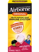 Airborne Immune Support Vitamin C + 13 Vitamins Minerals & Herbs Very Berry