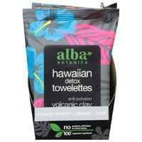 Alba Botanica Hawaiian Detox Towelettes Volcanic Clay