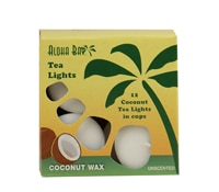 Aloha Bay Coconut Wax Tea Lights In Cups Unscented White