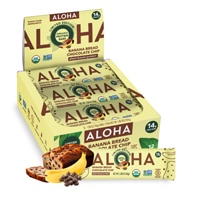 Aloha Organic Plant Based Protein Bar Banana Bread Chocolate Chip