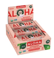 Aloha Organic Plant-Based Protein Bars Peppermint White Chocolate