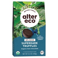 Alter Eco Organic Chocolate Superdark Truffles 80% Cocoa