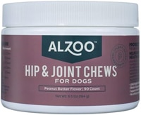 Alzoo Hip & Joint Supplement For Dogs Soft Chews Peanut Butter