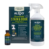 Alzoo Stain & Odor Remover Liquid Concentrate & Refillable Bottle Natural Fresh Scent