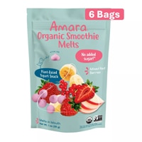 Amara Organic Smoothie Melts Kids Yogurt Snack Mixed Red Berries