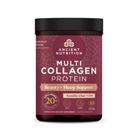 Ancient Nutrition Multi Collagen Protein Beauty + Sleep Support Vanilla Chai