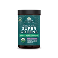 Ancient Nutrition Organic SuperGreens Powder Detox Digest Energize, 25 Servings Berry