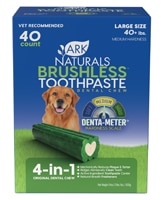 Ark Naturals Brushless Toothpaste 4-in-1 Dental Chew Dogs 40+ Lbs