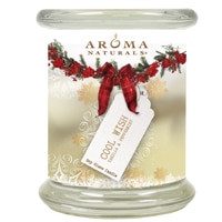 Aroma Naturals Soy Candle Medium Glass Holiday Cool Wish - Vanilla & Peppermint