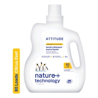 Attitude Liquid Laundry Detergent 2X Concentrated 80 Loads Citrus Zest