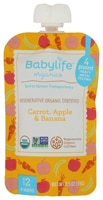 Babylife Organics Baby Food Stage 2 Pouch Carrot Apple & Banana