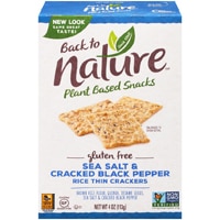 Back To Nature Gluten Free Thin Rice Crackers Sea Salt & Cracked Black Pepper