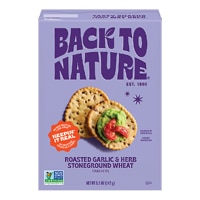 Back To Nature Organic Stoneground Wheat Crackers Roasted Garlic & Herb