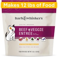 Bark & Whiskers Dehydrated Dog Food Makes 12 lbs Beef & Veggie
