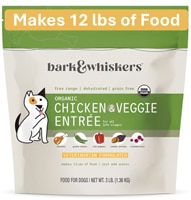 Bark & Whiskers Dehydrated Dog Food Makes 12 lbs Organic Chicken & Veggie Entrée
