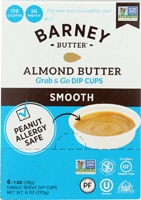 Barney Butter Non-GMO Almond Butter Smooth Grab & Go Dip Cups