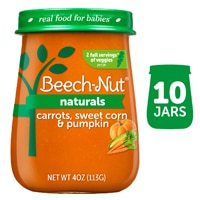 Beech-Nut Naturals Baby Food Puree 6+ Months Carrots Sweet Corn & Pumpkin