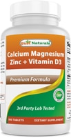 Best Naturals Calcium Magnesium Zinc plus Vitamin D3