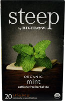 Bigelow Tea Steep Organic Caffeine Free Herbal Tea Mint