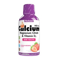 Bluebonnet Nutrition Liquid Calcium Magnesium Citrate Plus Vitamin D3 Natural Strawberry