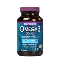 Bluebonnet Nutrition Omega-3 Fish Oil Brain Health Lemon