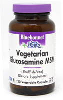 Bluebonnet Nutrition Vegetarian Glucosamine MSM Shellfish Free