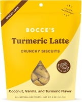 Bocce's Crunchy Dog Biscuits Turmeric Latte Coconut Vanilla and Turmeric