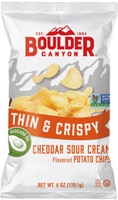 Boulder Canyon Avocado Oil Thin & Crispy Potato Chips Cheddar Sour Cream