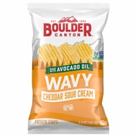 Boulder Canyon Avocado Oil Wavy Potato Chips Cheddar Sour Cream