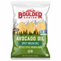 Boulder Canyon Kettle Style Potato Chips with Avocado Oil Spicy Green Chili