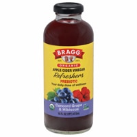 Bragg Non-GMO Organic Apple Cider Vinegar Refreshers Concord Grape and Hibiscus