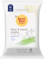 Burt's Bees Baby Face & Hand Cloths Sensitive Unscented