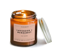 Calyan Wax Co Soy Candle Mini Amber Jar Lavender Bergamot