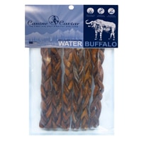 Canine Caviar Dog Treats Grass Fed Buffalo Braided Bully Sticks