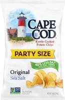 Cape Cod Non-GMO Kettle Cooked Potato Chips Party Size 40% Less Fat Original