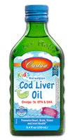 Carlson Kid's Norwegian Cod Liver Oil Omega-3s EPA & DHA Bubble Gum