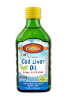 Carlson Kid's Norwegian Cod Liver Oil Omega-3s EPA & DHA Natural Lemon