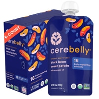 Cerebelly Organic Baby Food Purees Black Bean Sweet Potato with Avocado Oil