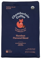 Chamberlain Coffee Organic Ground Coffee Medium Roast Hazelnut Flavored Blend