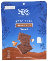 ChocZero Premium Chocolate Keto Bark 0 Sugar Added Creamy Milk Almond