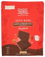 ChocZero Premium Chocolate Keto Bark Dairy Free 0 Sugar Added Dark Chocolate with Sea Salt Hazelnut