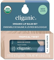 Cliganic Organic Lip Balm - 2 Pack Tropical Twist