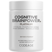 Codeage Cognitive Brainpower Platinum Cognizin Citicoline KSM-66 Ashwagandha Ginkgo CoQ10