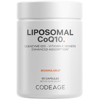 Codeage Liposomal CoQ10 - Vitamin E Tocopherols & 125 mg Coenzyme Q10 - Cardiovascular Support