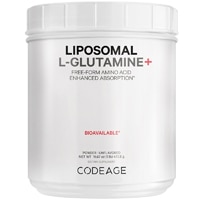 Codeage Liposomal L-Glutamine Powder 5000 mg - Free-Form Amino Acid - Performance Muscles Support